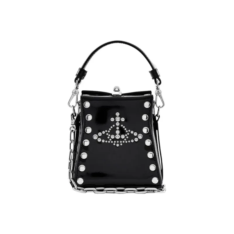 Vivienne Westwood KELLY Cow Leather Shoulder Bag, Crossbody Bag, Handbag Trumpets Women's Black-1