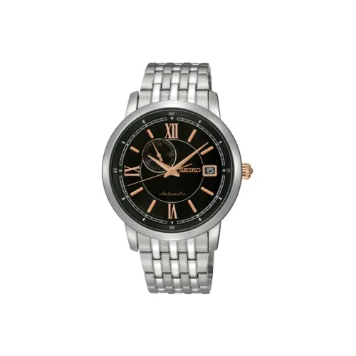 SEIKO Automatic Mechanical Movement Stainless Steel Strap Watch Men's Watch Black Dial