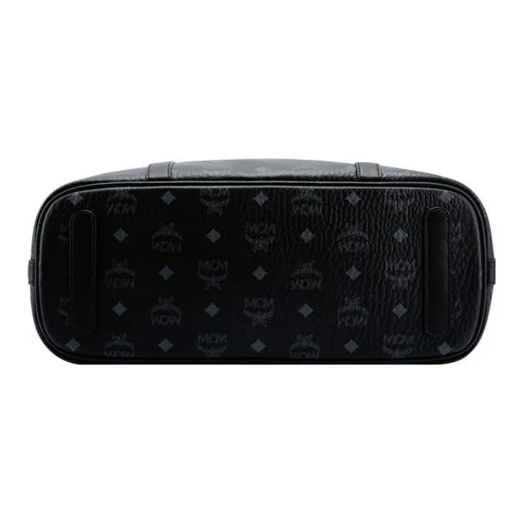MCM Delmy Visetos Polyurethane Tote Bag Shopping Bag Shoulder Bag Handbag Medium Size Women's Black-4