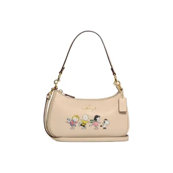 COACH Peanuts Snoopy Collaboration Teri Pebbled Cow Leather Shoulder Bag Handbag Shoulder Bag Women's Ivory White