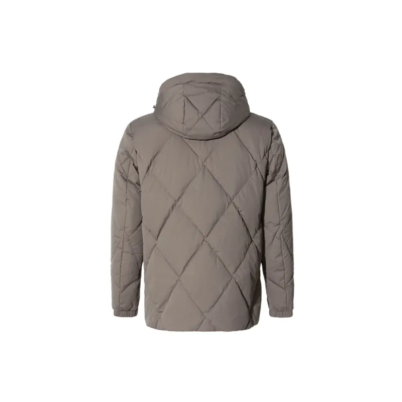 LIU·JO UOMO FW22 Solid Color Hooded Down Jacket Men's Gray-1
