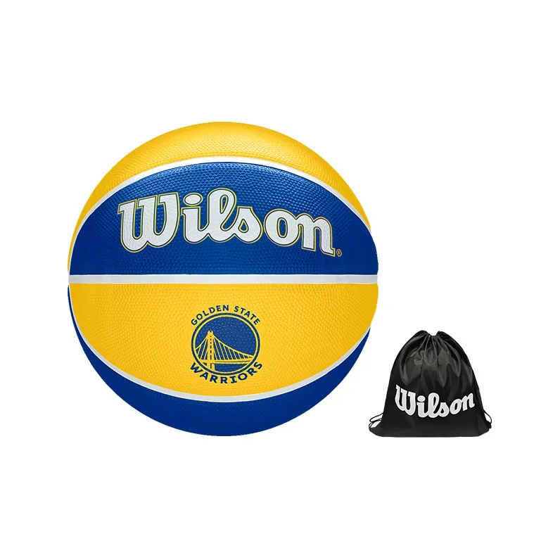 Wilson NBA Series Rubber Basketball Yellow Blue Multicolor Size 7 Ball Training Unisex-6