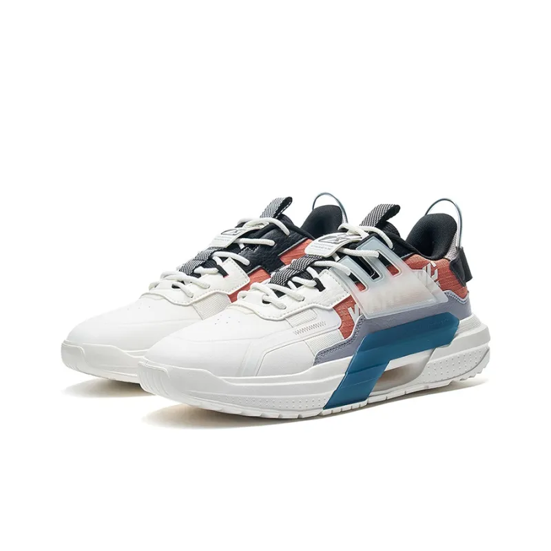 XTEP Casual Shoes Men Low Top Sail White/Hibiscus Color/Black-2