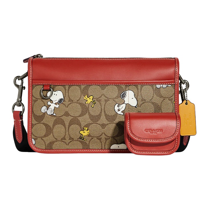 Coach X Peanuts fashion Canteen Crossbody with Snoopy bag charm