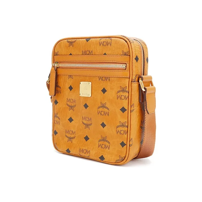 MCM Visetos Motif Classic Messenger Crossbody Bag Brown-1