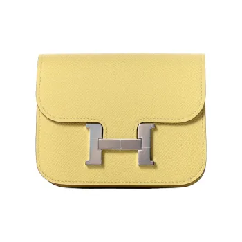 HERMES Constance Slim Epsom Calfskin Clutch Wallet Fanny Pack Women's 1Z Jaune Poussin Chick Yellow