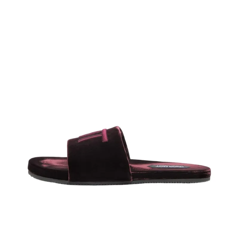 TOM FORD Harrison Logo-embroidered Velvet Slippers-0
