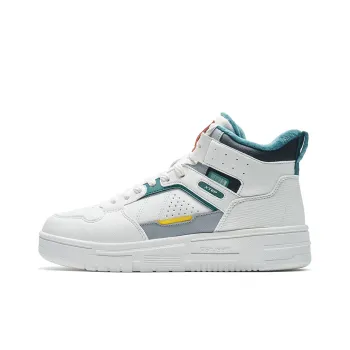 XTEP Casual Shoes Men High Top Sail White/Velvet Pine/Ash Gray