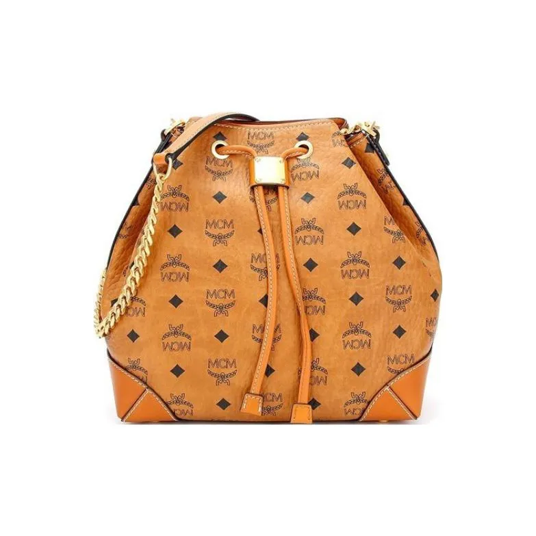 MCM Soft Berlin Visetos Canvas With Leather Bucket Bags Crossbody Bag, Shoulder Bag Women's-0