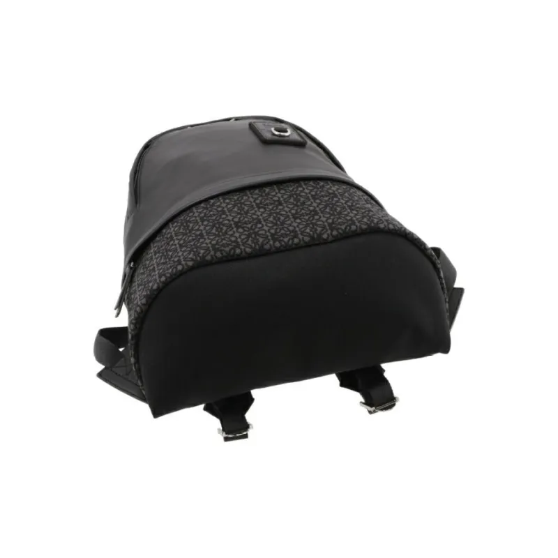 LOEWE Jacquard With Calfskin Backpack Regular Men's Black-4