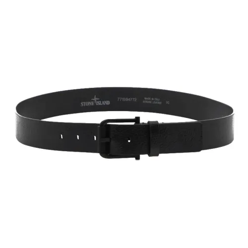 STONE ISLAND Minimalist Style Fashion Pin Buckle Belt Men's Black Width: 4cm