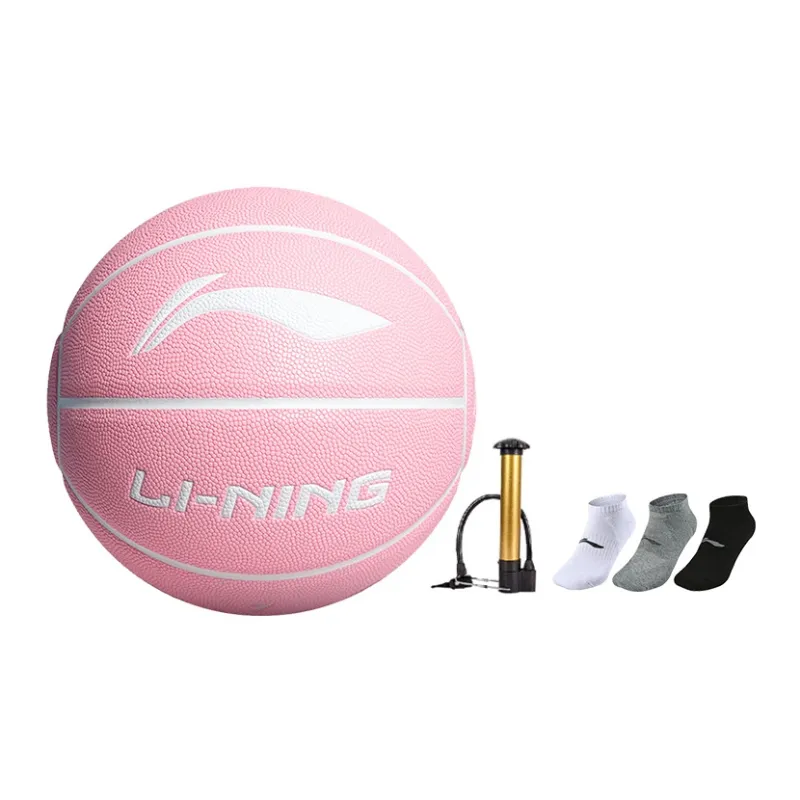 LiNing Badfive PU Basketball Pink Size 7 Training Unisex-25