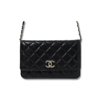 CHANEL Calfskin Flap Bag, Shoulder Bag, Crossbody Bag, Wallet Women's Black