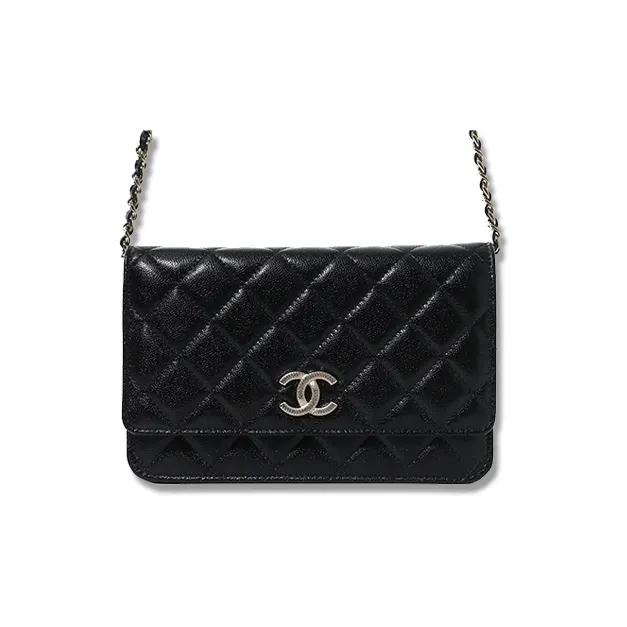 CHANEL Calfskin Flap Bag, Shoulder Bag, Crossbody Bag, Wallet Women's Black-0