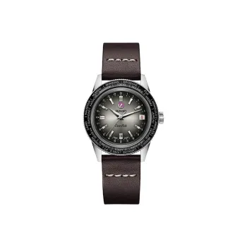 RADO Captain Cook Collection Mechanical Movement Men's Watches Watch 37mm Gray Dial Stainless Steel Case Leather Strap
