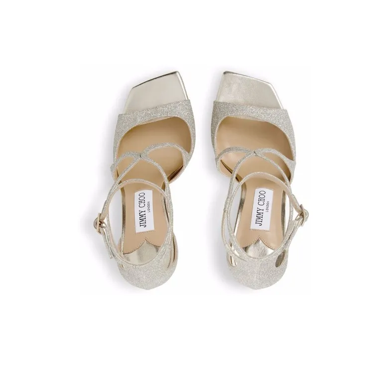 Jimmy Choo Azia 95mm Glitter Sandals-3
