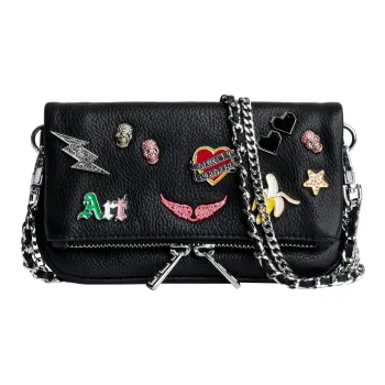 Zadig & Voltaire Calfskin One Shoulder Crossbody Clutches Extra Mini Women's Black