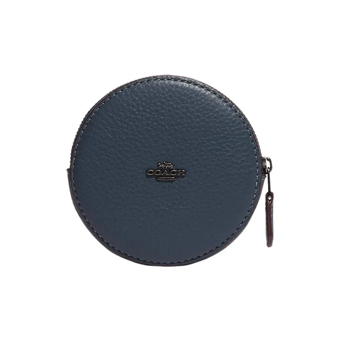 COACH SNOOPY X Peanuts Collaboration Refined Pebble Leather Coin Box Coin Purse Women's Blue-1