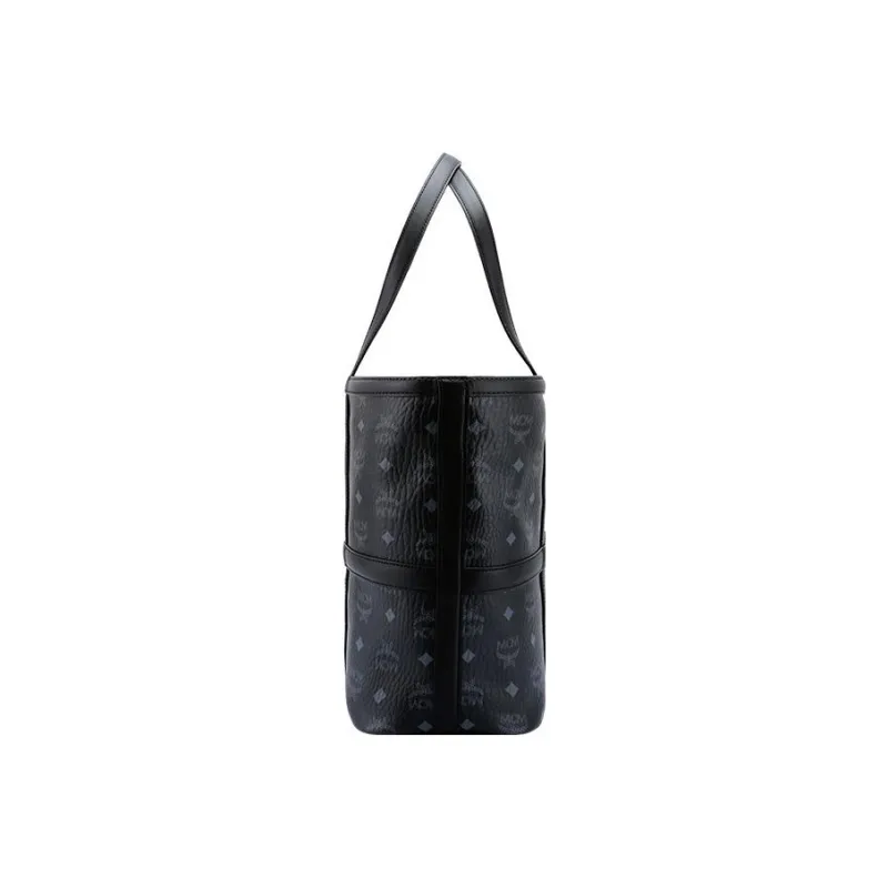MCM Delmy Visetos Polyurethane Tote Bag Shopping Bag Shoulder Bag Handbag Medium Size Women's Black-3