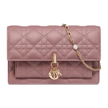 DIOR Lady Dior Sheepskin Lady Dior Bag, Handheld Shoulder Bag, Crossbody Bag Women's Peony Pink
