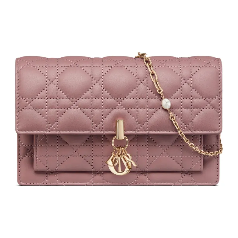 DIOR Lady Dior Sheepskin Lady Dior Bag, Handheld Shoulder Bag, Crossbody Bag Women's Peony Pink-0