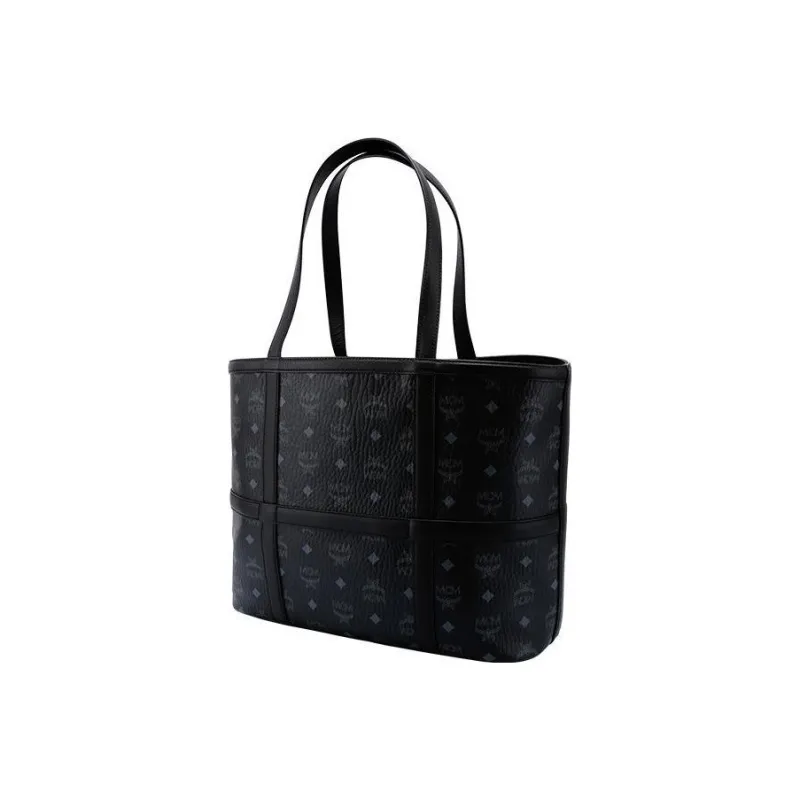 MCM Delmy Visetos Polyurethane Tote Bag Shopping Bag Shoulder Bag Handbag Medium Size Women's Black-1