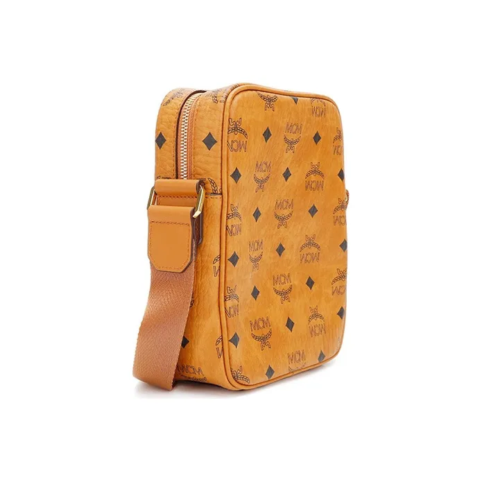 MCM Visetos Motif Classic Messenger Crossbody Bag Brown-2
