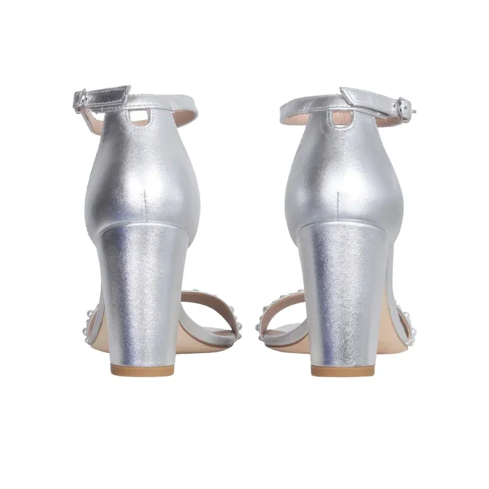 Stuart Weitzman/SW One Strap Sandals Women's Silver-3