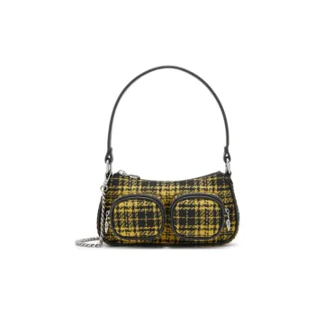 CHARLES&KEITH Fabric Shoulder Bag Regular Women's Yellow/Black/Gray