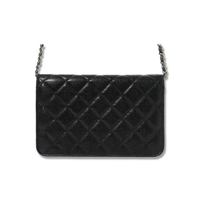 CHANEL Calfskin Flap Bag, Shoulder Bag, Crossbody Bag, Wallet Women's Black-1
