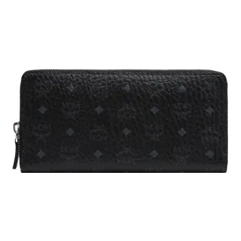 MCM Zip Around Wallet Visetos Large Black