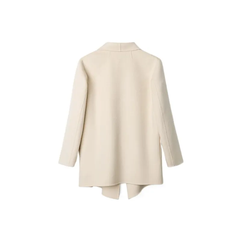 Dimple Hsu Velvet Jackets Women's Cream Beige Apricot-1