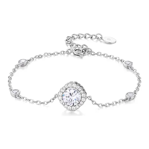KADER 925 Silver Inlaid With Zircon Bracelets Women's Silver White, Goddess Exclusive Box