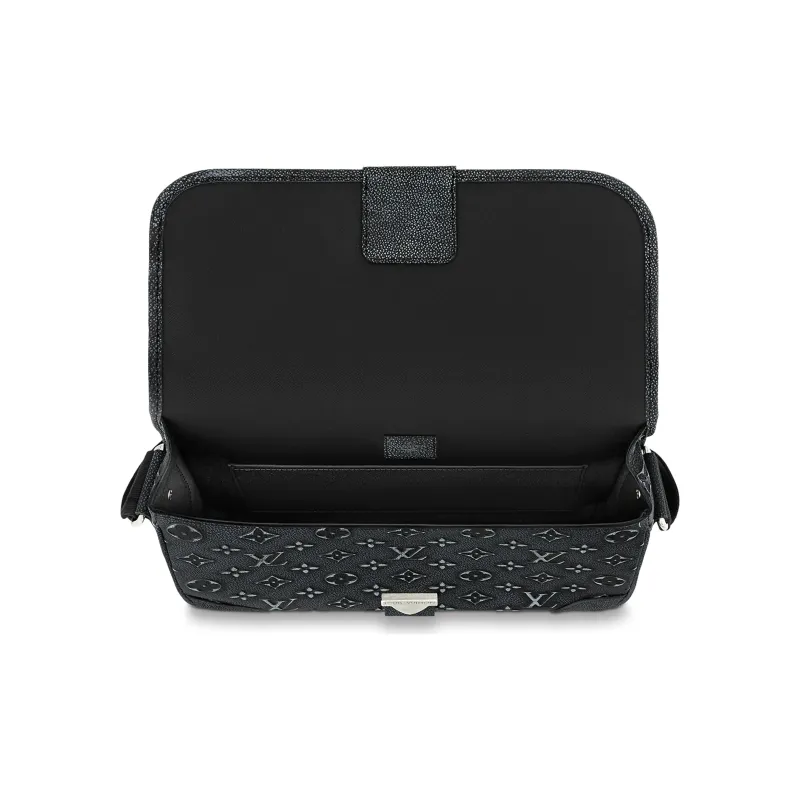 LOUIS VUITTON Archy Cow Leather Messenger Bag, Shoulder Bag, Crossbody Bag Medium Size Men's Black-2