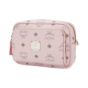 MCM Klassik Visetos Leather Camera Bag, Crossbody Bag, Shoulder Bag Women's Soft Pink