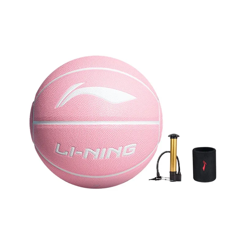 LiNing Badfive PU Basketball Pink Size 7 Training Unisex-24
