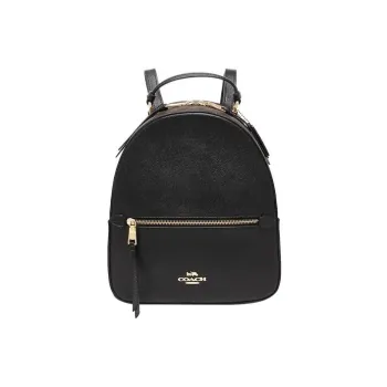 COACH Jordyn Coated Canvas With Leather Backpack Large Size Women's Black/Brown