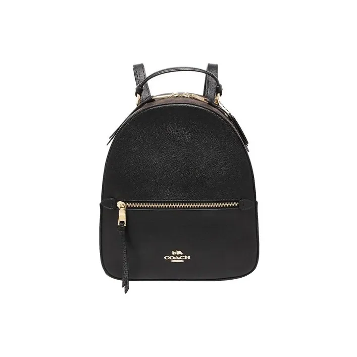 COACH Jordyn Coated Canvas With Leather Backpack Large Size Women's Black/Brown-0