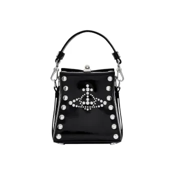 Vivienne Westwood KELLY Cow Leather Shoulder Bag, Crossbody Bag, Handbag Trumpets Women's Black