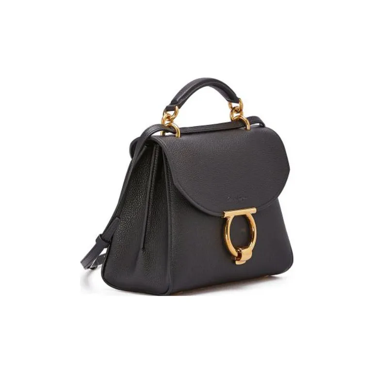 FERRAGAMO Cow Leather One Shoulder Handbag Regular Women's Black-1