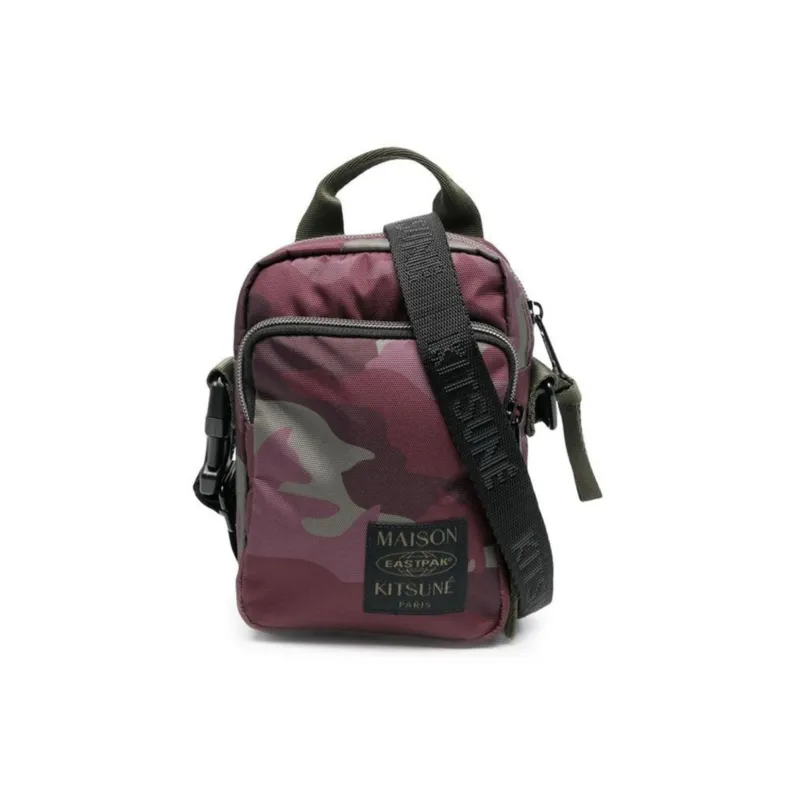 EASTPAK MAISON KITSUNE Collaboration Polyester Portable Crossbody Bag Shoulder Bag Regular Men's Burgundy/Deep Green-0