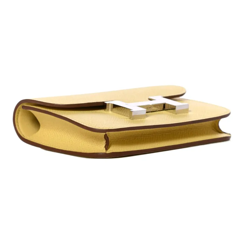 HERMES Constance Slim Epsom Calfskin Clutch Wallet Fanny Pack Women's 1Z Jaune Poussin Chick Yellow-3