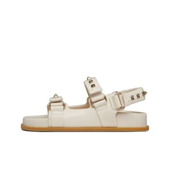 Valentino Rockstud Beach Sandals Women's Beige