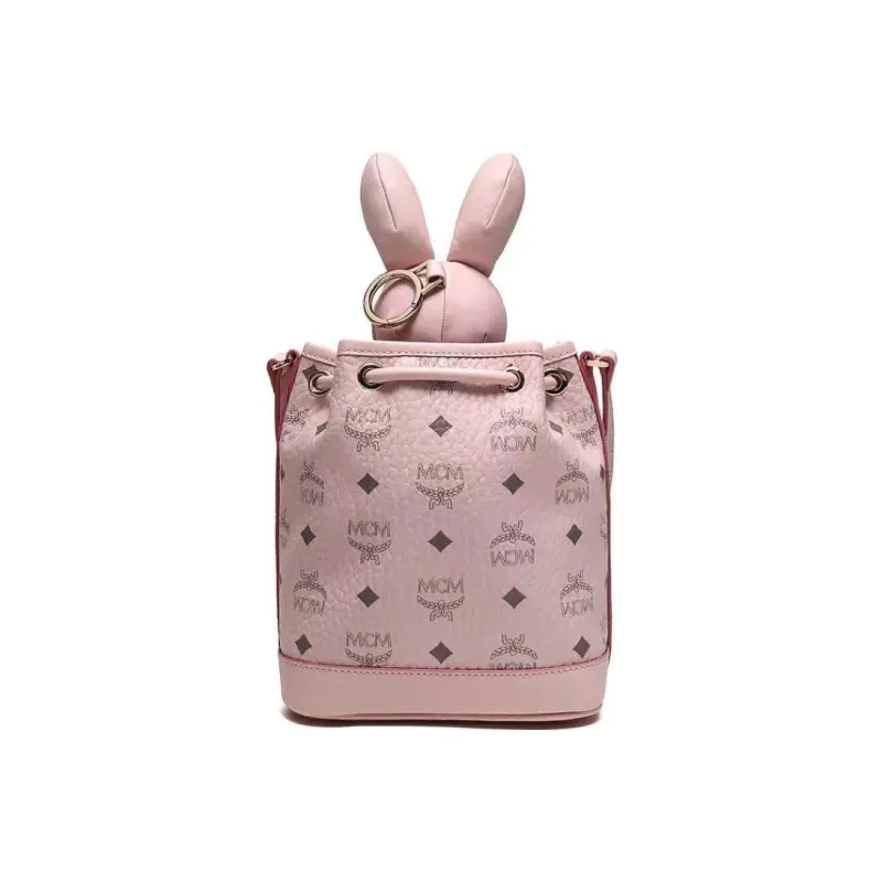 MCM Leather Bucket Bag, Shoulder Bag, Crossbody Bag Regular Women's Pink-2