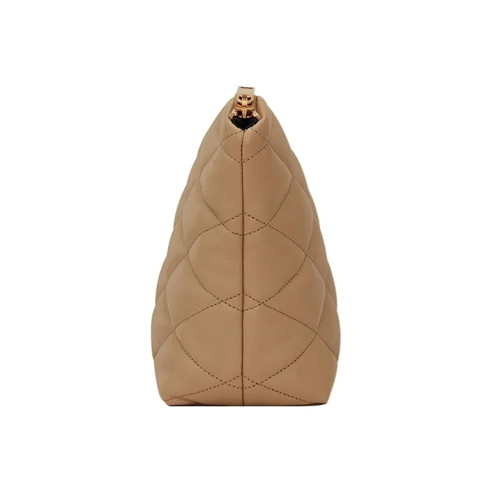 SAINT LAURENT Lambskin Envelope Bag Clutches Medium Size Women's Taupe-2