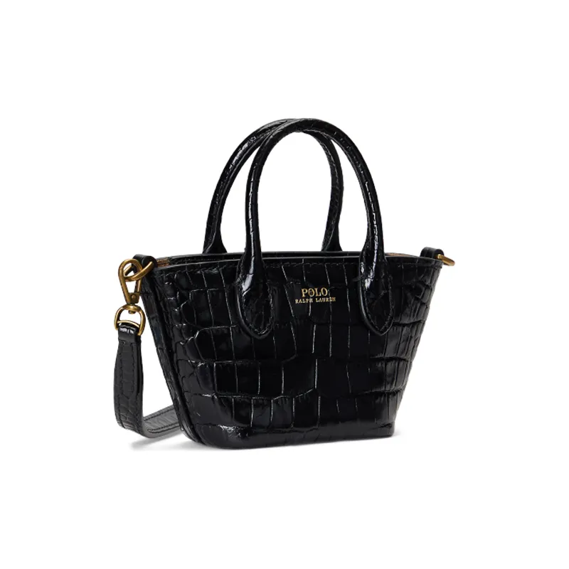 Polo Ralph Lauren Bellport Cow Leather Tote Bag Shopping Bag Shoulder Bag Crossbody Bag Handbag Mini Women's Black-2
