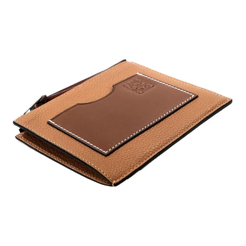 LOEWE Soft Grain Cow Leather Card Holder Women's Light Caramel/Mountain Walnut-1