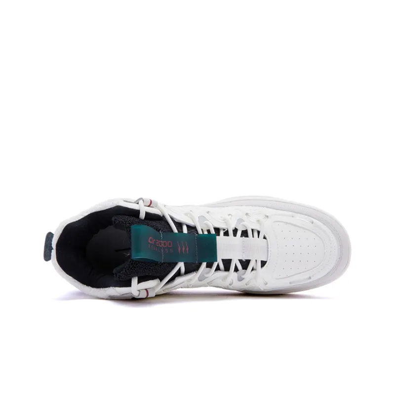 Erke Skateboard Shoes Men Mid Top Ivory White/Wild Gray-2