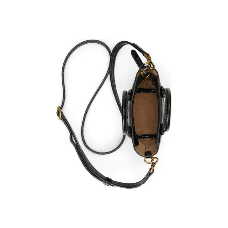 Polo Ralph Lauren Bellport Cow Leather Tote Bag Shopping Bag Shoulder Bag Crossbody Bag Handbag Mini Women's Black-3