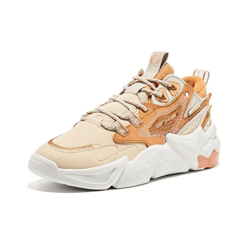 Erke Phoenix Woo Phoenix Low Top Casual Shoes Men's Caramel Yellow Brown-2
